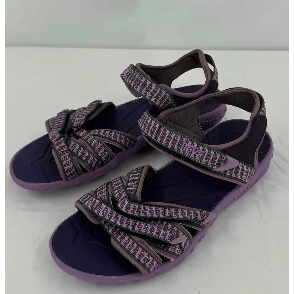 Teva FM1220L Purple Adjustable Patterned Sport‎ Sandals Size USA 2 Girl